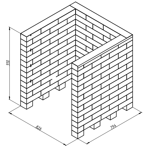 Облицовка кирпичная универсальная П-образная