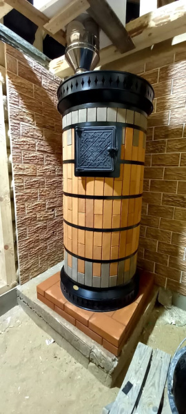 Печь банная «РУССКАЯ БАНЯ» С ЗАКРЫТОЙ КАМЕНКОЙ в кирпичной облицовке