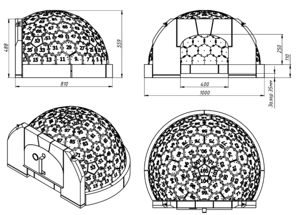Печь помпейская "ПОМПЕЙКА-800. Набор печника"