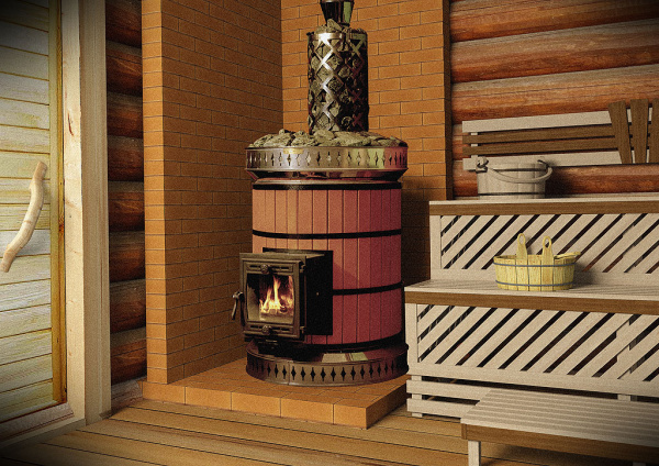 Печь банная «РУССКАЯ БАНЯ» в кирпичной облицовке