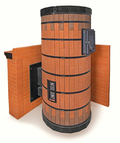 Печь банная с обращенным пламенем "ОБРАЩЕНКА-КДМ" в кирпичной облицовке