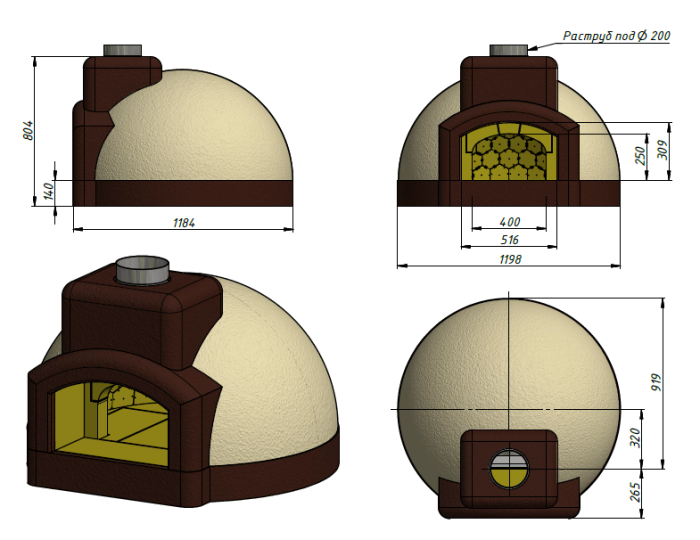 Печь помпейская "ПОМПЕЙКА-800"